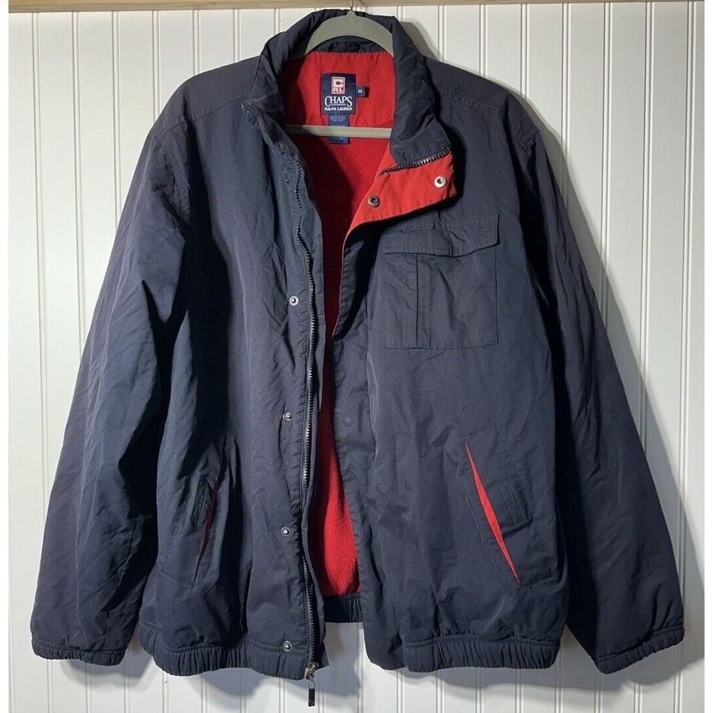 Vintage Chaps Ralph Lauren Full Zip Winter Coat XL Navy Blue read